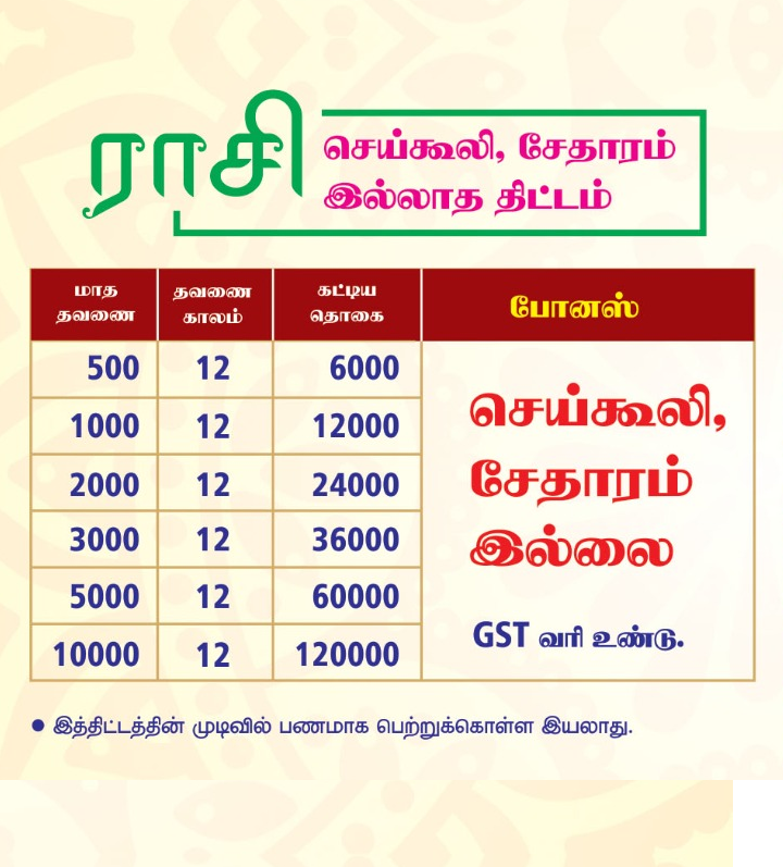 Raasi bonus scheme